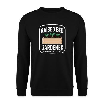 Jardinier en plate-bande surélevée Cultive à l’eau Répéter - Sweat-shirt Unisexe - noir - Devant - Alina (178cm) & Michal (187cm)