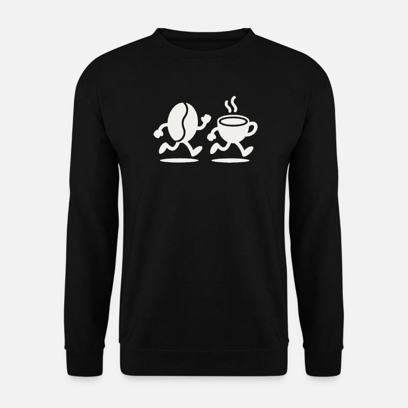 Caffeine Sprint: Bean & Cup Run - Unisex Sweatshirt - black