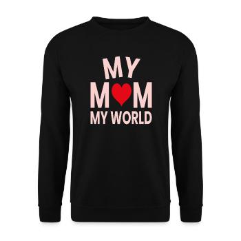 My mother my world - Unisex Sweatshirt - black - Front - Alina (178cm) & Michal (187cm)