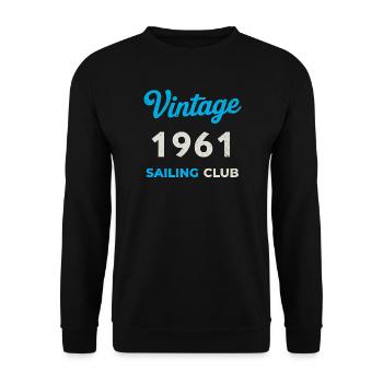 Millésime 1961 – Année de naissance rétro du Yachting Club - Sweat-shirt Unisexe - noir - Devant - Alina (178cm) & Michal (187cm)