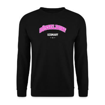 Düsseldorf City Flair Pink Arc - Unisex Sweatshirt - black - Front - Alina (178cm) & Michal (187cm)