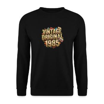 Vintage Original 1985 Rétro - Sweat-shirt Unisexe - noir - Devant - Alina (178cm) & Michal (187cm)