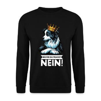 Avant que vous ne demandiez : Border Collie, Chien de Troupeau, Chien Collie - Sweat-shirt Unisexe - noir - Devant - Alina (178cm) & Michal (187cm)