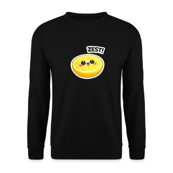 Autocollant zeste d’agrumes - Sweat-shirt Unisexe - noir - Devant - Alina (178cm) & Michal (187cm)