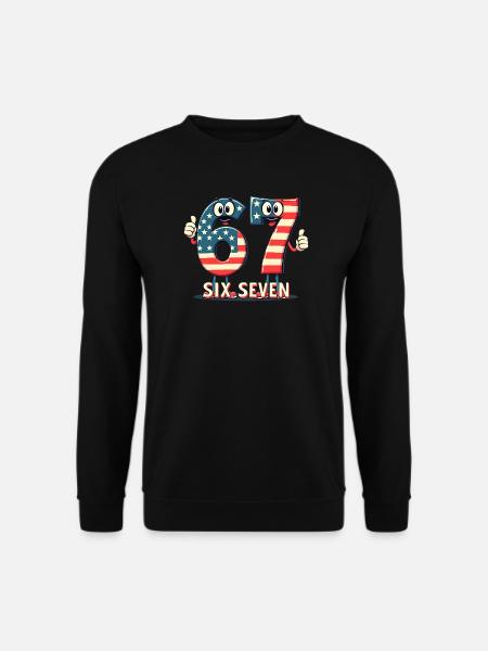US Flag 67 Memes Six Seven - Unisex Sweatshirt - black