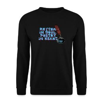 Poesie in Seele und Herz - Unisex Pullover - Schwarz - Vorne - Alina (178cm) & Michal (187cm)