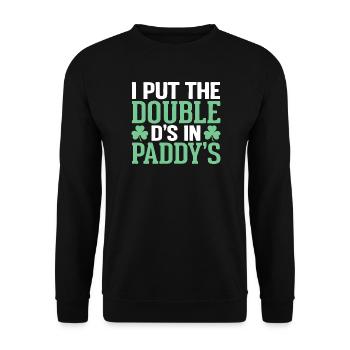 I Put the Double D's in Paddy's St Patrick's - Unisex Sweatshirt - black - Front - Alina (178cm) & Michal (187cm)