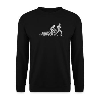 Triathlon Urbain : vélo et course - Sweat-shirt Unisexe - noir - Devant - Alina (178cm) & Michal (187cm)