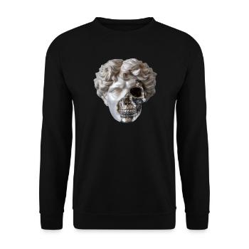 Klassik trifft Stahlskull - Unisex Pullover - Schwarz - Vorne - Alina (178cm) & Michal (187cm)