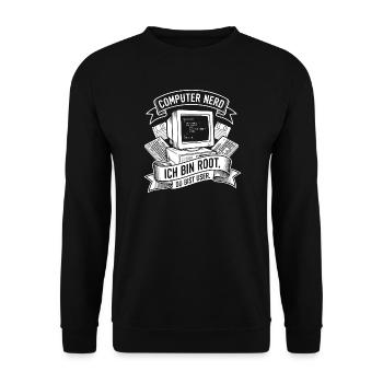 Ich bin Root Computer Nerd - Unisex Pullover - Schwarz - Vorne - Alina (178cm) & Michal (187cm)