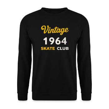 Vintage 1964 Skate Club Retro Birth Year Gift - Unisex Sweatshirt - black - Front - Alina (178cm) & Michal (187cm)