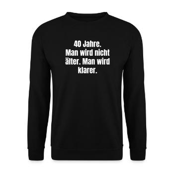 40 Years of Clarity Typo - Unisex Sweatshirt - black - Front - Alina (178cm) & Michal (187cm)