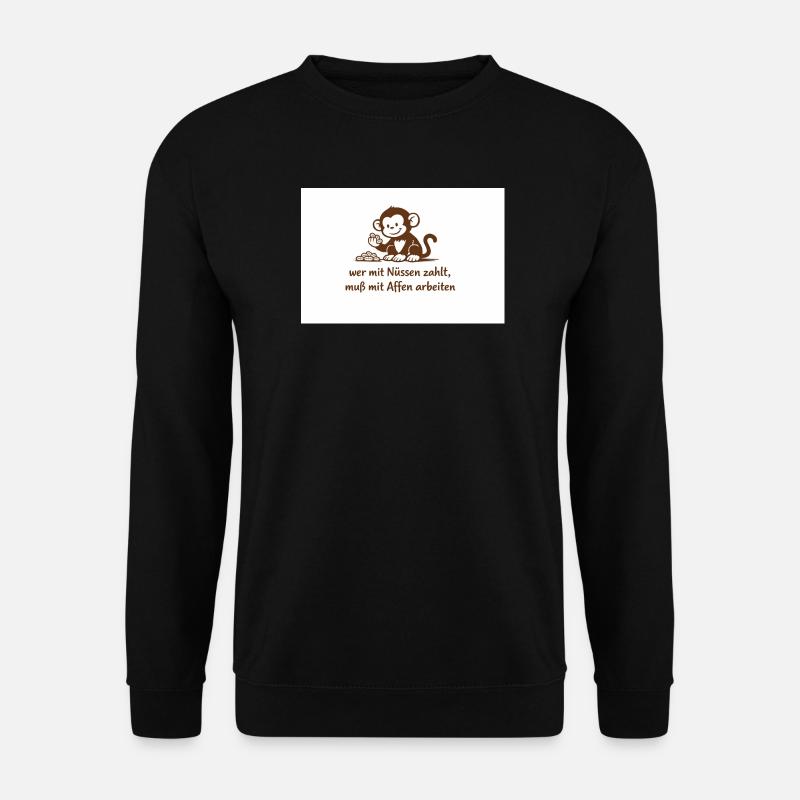 Arbeiteraffe_mit_Erdnuessen - Unisex Pullover - Schwarz