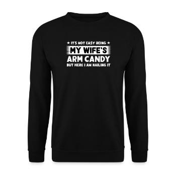 Arm Candy Saying My Wife - Unisex Sweatshirt - black - Front - Alina (178cm) & Michal (187cm)