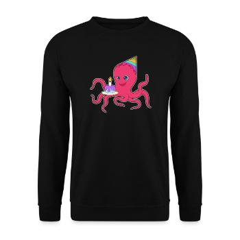 Gâteau d’anniversaire pieuvre - Sweat-shirt Unisexe - noir - Devant - Alina (178cm) & Michal (187cm)