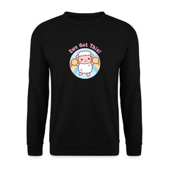 Mouton mouton Eea a ce jeu de mots motivant drôle - Sweat-shirt Unisexe - noir - Devant - Alina (178cm) & Michal (187cm)