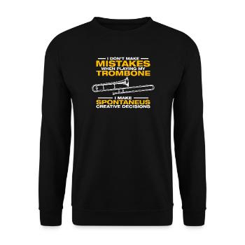 Spontaneus Trombone Trombone Player Trombonist - Unisex Sweatshirt - black - Front - Alina (178cm) & Michal (187cm)
