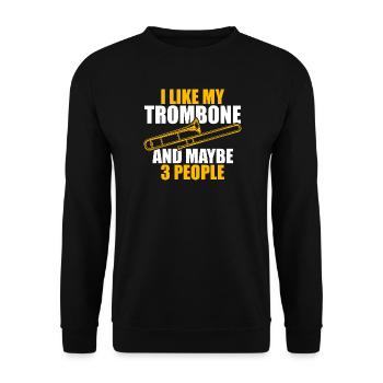 J’aime mon tromboniste tromboniste - Sweat-shirt Unisexe - noir - Devant - Alina (178cm) & Michal (187cm)