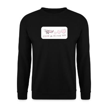 Love is in the air Vintage Rose Airy Love - Unisex Sweatshirt - black - Front - Alina (178cm) & Michal (187cm)