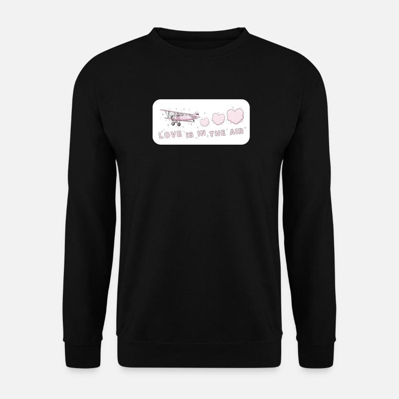 Liebe liegt in der Luft Vintage, Rose Airy Love - Unisex Pullover - Schwarz