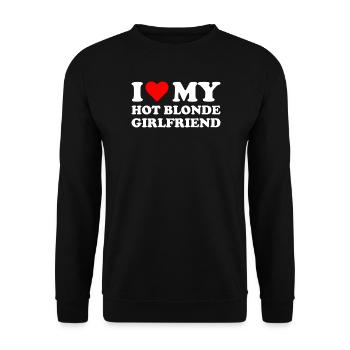 I love my blonde girlfriend - Unisex Sweatshirt - black - Front - Alina (178cm) & Michal (187cm)