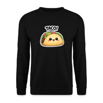 Taco kawaï avec un joli visage - Sweat-shirt Unisexe - noir - Devant - Alina (178cm) & Michal (187cm)