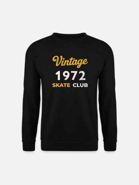 Vintage 1972 Skate Club Retro Geburtsjahr Geschenk - Unisex Pullover - Schwarz