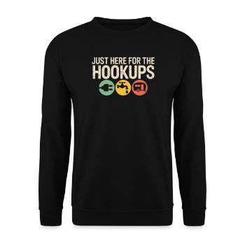 Hookups Trio: RV Camping Icons - Unisex Sweatshirt - black - Front - Alina (178cm) & Michal (187cm)