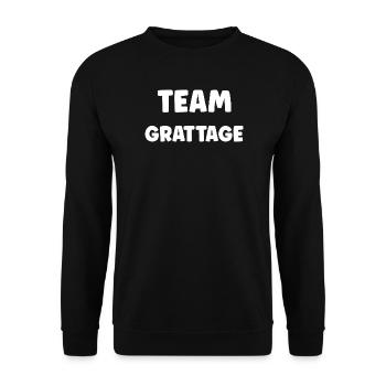 Team-Kratzen: Schwarz auf Weiß - Unisex Pullover - Schwarz - Vorne - Alina (178cm) & Michal (187cm)