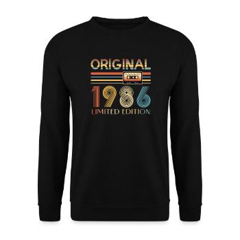 40 Year Anniversary Original 1986 Party Gift - Unisex Sweatshirt - black - Front - Alina (178cm) & Michal (187cm)