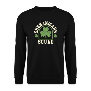 Shenanigans Squad Shamrock St Patrick's Day Fun - Unisex Sweatshirt - black - Front - Alina (178cm) & Michal (187cm)