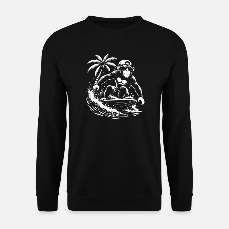 Ambiance Surfing Monkey Beach - Sweat-shirt Unisexe - noir