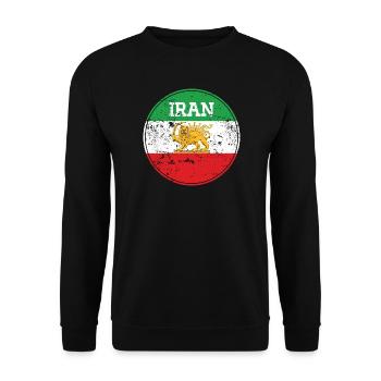 Emblème Lion Iran Vintage Rond - Sweat-shirt Unisexe - noir - Devant - Alina (178cm) & Michal (187cm)