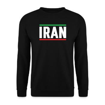 Iran-Flagge starke Typografie - Unisex Pullover - Schwarz - Vorne - Alina (178cm) & Michal (187cm)