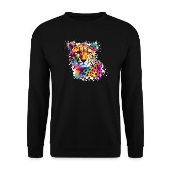 Graffiti léopard guépard - Sweat-shirt Unisexe - noir - Devant - Alina (178cm) & Michal (187cm)
