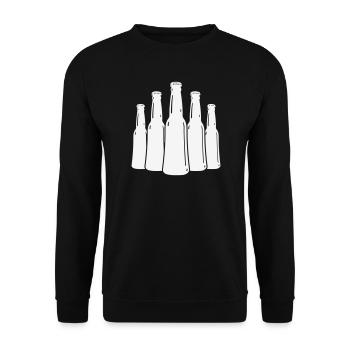 Bierflaschen Silhouette - Unisex Pullover - Schwarz - Vorne - Alina (178cm) & Michal (187cm)