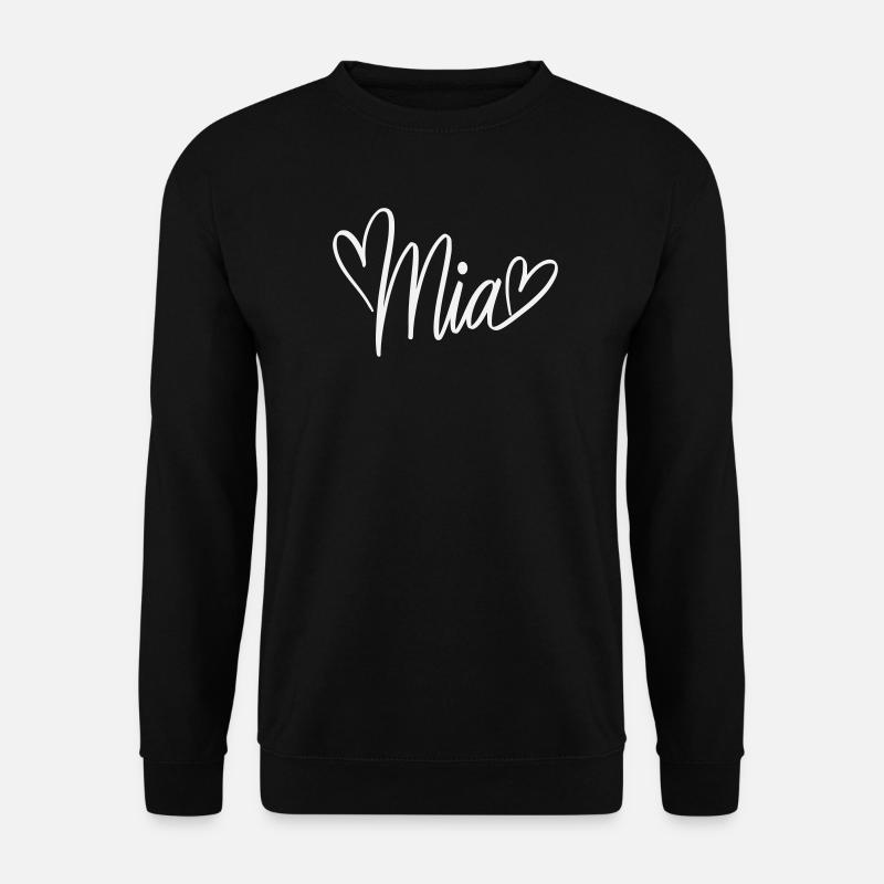 Mia Namendesign mit Herzen - Unisex Pullover - Schwarz