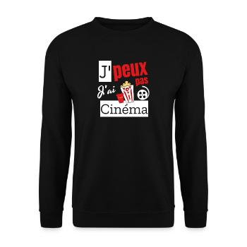 Ich kann kein Kino haben. - Unisex Pullover - Schwarz - Vorne - Alina (178cm) & Michal (187cm)
