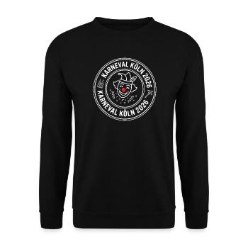 Cologne Carnival 2026 – Official Jester's Seal - Unisex Sweatshirt - black - Front - Alina (178cm) & Michal (187cm)