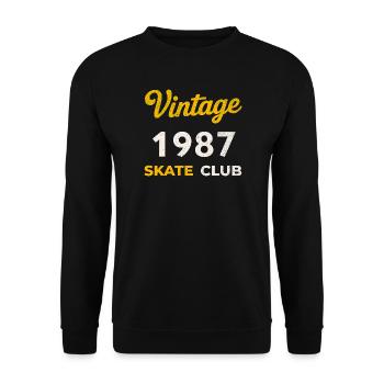 Vintage 1987 Skate Club Retro Birth Year Gift - Unisex Sweatshirt - black - Front - Alina (178cm) & Michal (187cm)