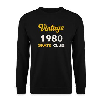 Vintage 1980's Skate Club Retro Birth Year Gift - Unisex Sweatshirt - black - Front - Alina (178cm) & Michal (187cm)