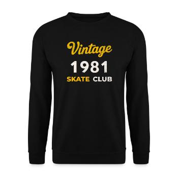 Vintage 1981 Skate Club Retro Birth Year - Unisex Sweatshirt - black - Front - Alina (178cm) & Michal (187cm)