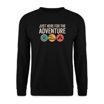 Just Here for the Adventure - Unisex Sweatshirt - black - Front - Alina (178cm) & Michal (187cm)
