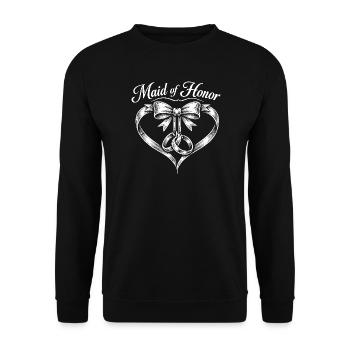 Logo de la demoiselle d’honneur avec bagues - Sweat-shirt Unisexe - noir - Devant - Alina (178cm) & Michal (187cm)