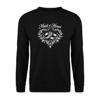 Bagues en forme de cœur vintage Maid of Honor - Sweat-shirt Unisexe - noir - Devant - Alina (178cm) & Michal (187cm)