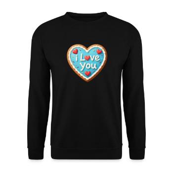 Valentine's Day Heart Gift Valentine's Day - Unisex Sweatshirt - black - Front - Alina (178cm) & Michal (187cm)