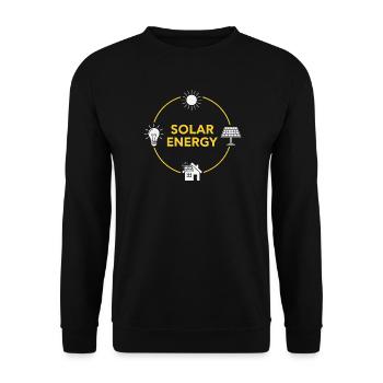 Solar Energy Circle Logo - Unisex Sweatshirt - black - Front - Alina (178cm) & Michal (187cm)