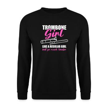 Trombone Girl Trombone Player Trombonist - Unisex Sweatshirt - black - Front - Alina (178cm) & Michal (187cm)