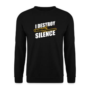 Tromboniste tromboniste Destroy Silence - Sweat-shirt Unisexe - noir - Devant - Alina (178cm) & Michal (187cm)