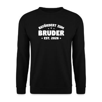 Promoted to Brother 2026 – Big Brother Gift - Unisex Sweatshirt - black - Front - Alina (178cm) & Michal (187cm)